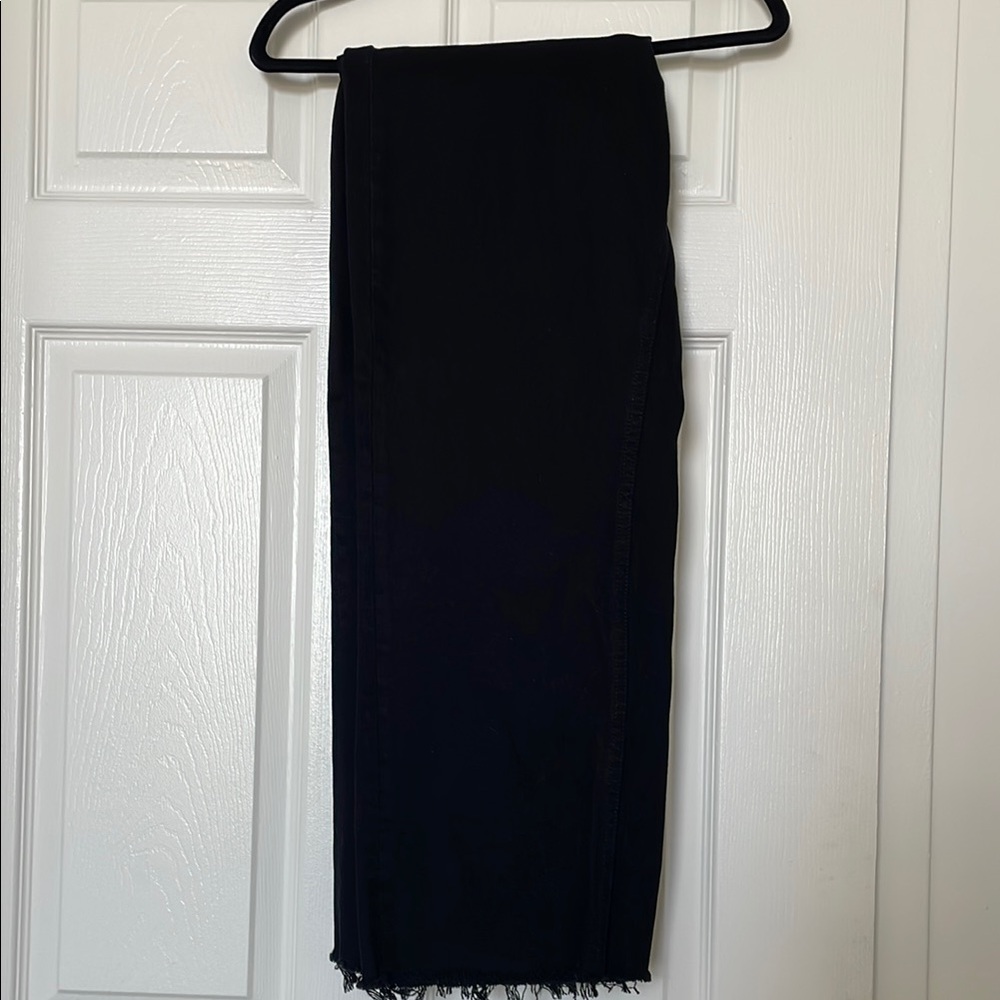Black Frayed Hem Jeans